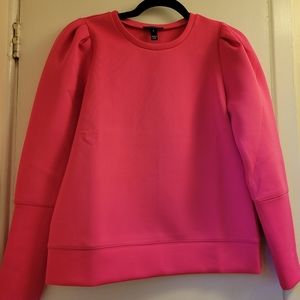 Pink puff sleeve pullover